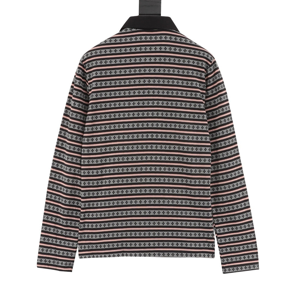 Chrome Hearts 25FW Striped Polo Long-Sleeve T-Shirt