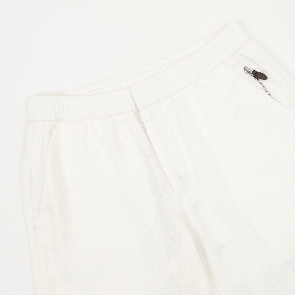 Loewe Women's Men's White Elastic-Waist Linen Trousers