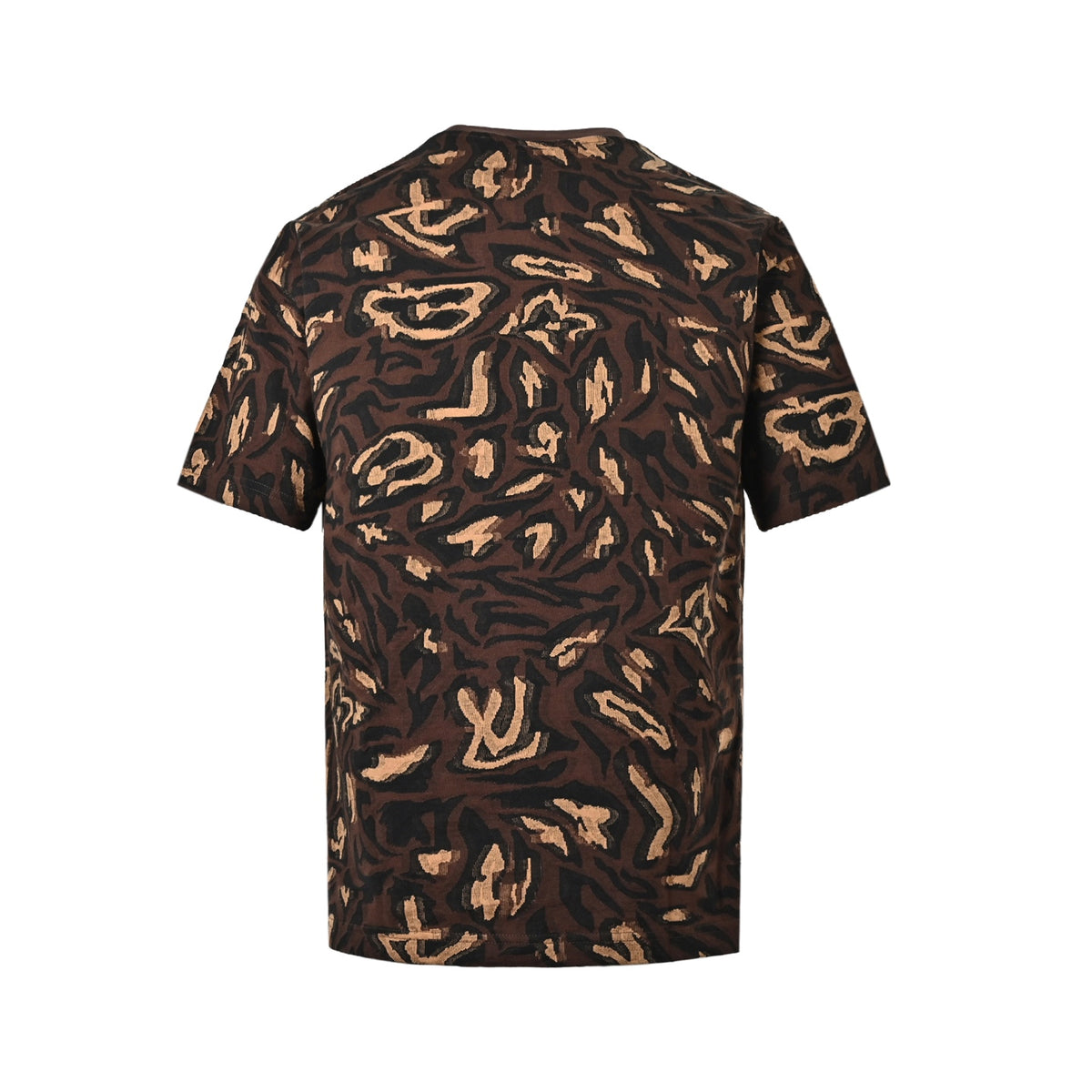 Louis Vuitton Tiger Stripe Monogram Print Short-Sleeve T-Shirt in Brown