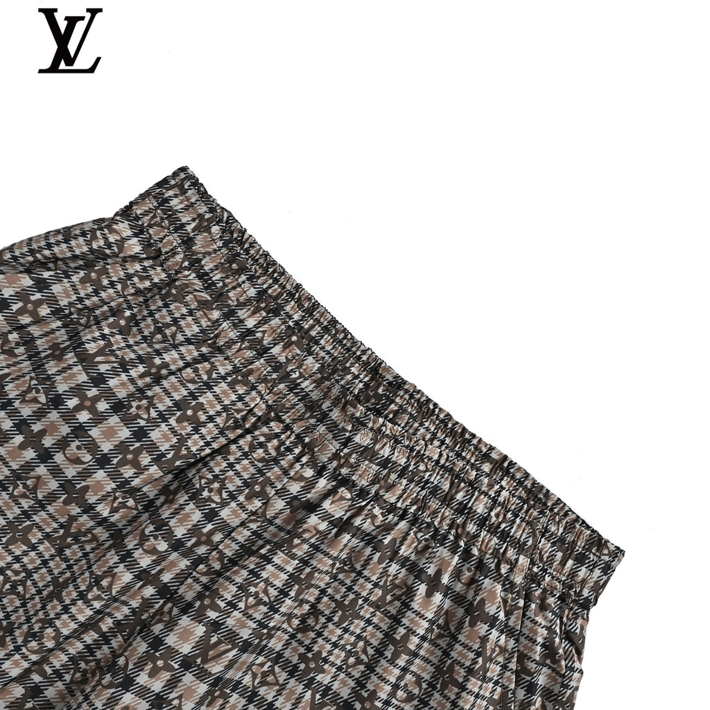 Louis Vuitton Men's Brown Check Monogram Swim Shorts