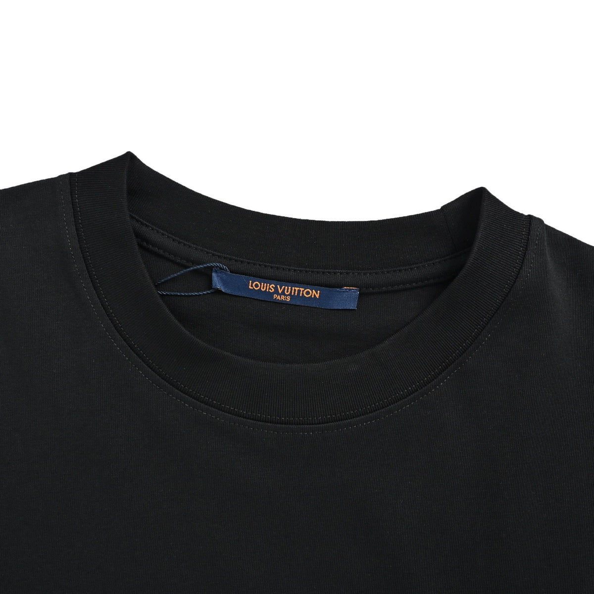 Louis Vuitton Stitched LV Logo Short-Sleeve T-Shirt in Black