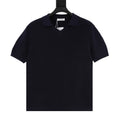 Brunello Cucinelli BC Seagull Collar Knit Short-Sleeve Polo
