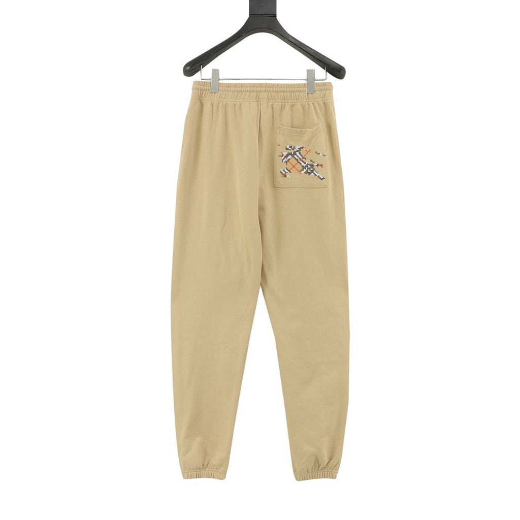 Burberry Women's & Men's Beige Small Logo Drawstring Jogger Pants