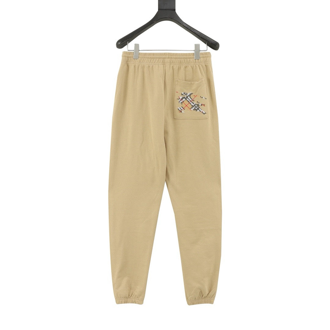 Burberry Women's & Men's Beige Small Logo Drawstring Jogger Pants