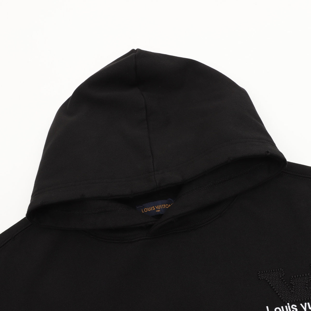 Louis Vuitton Women's / Men's Embroidered Logo Hoodie in Black