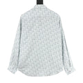 Dior Oblique Monogram All-Over Satin Shirt | Light Blue Jacquard Luxury Long Sleeve