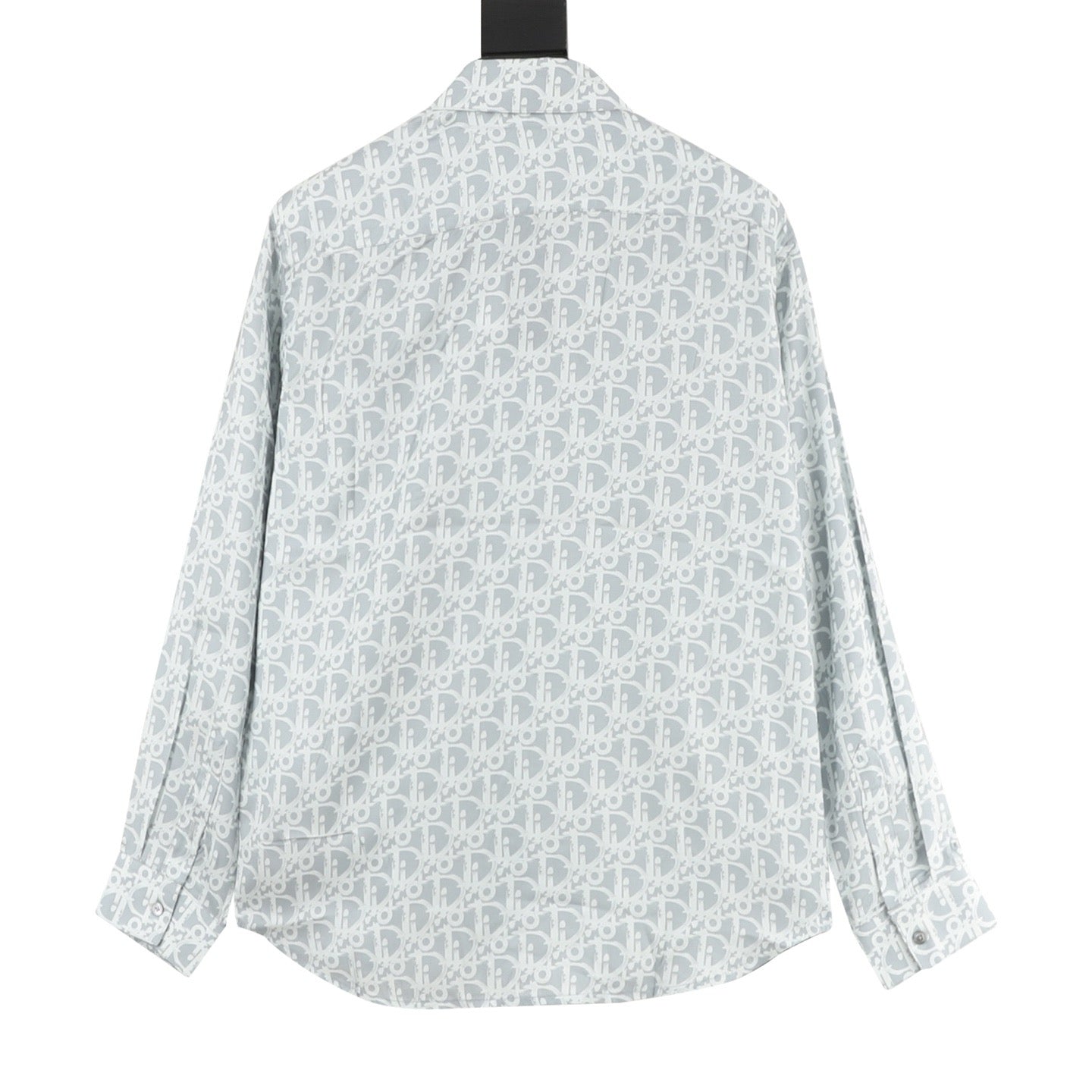 Dior Oblique Monogram All-Over Satin Shirt | Light Blue Jacquard Luxury Long Sleeve