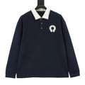 CH Horseshoe-Embroidered Long-Sleeve Polo Shirt with Collar