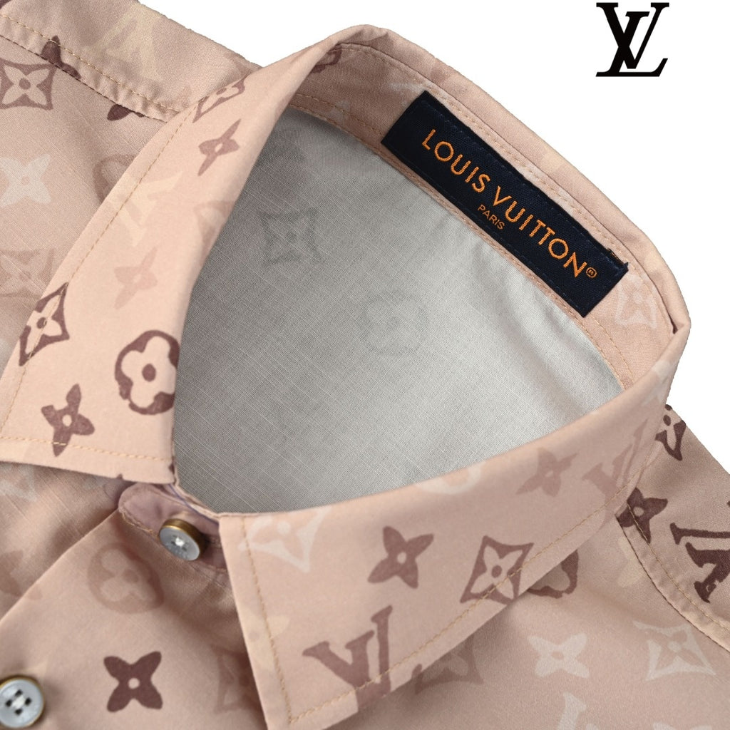 Louis Vuitton Men's Pink Monogram Short Sleeve Shirt