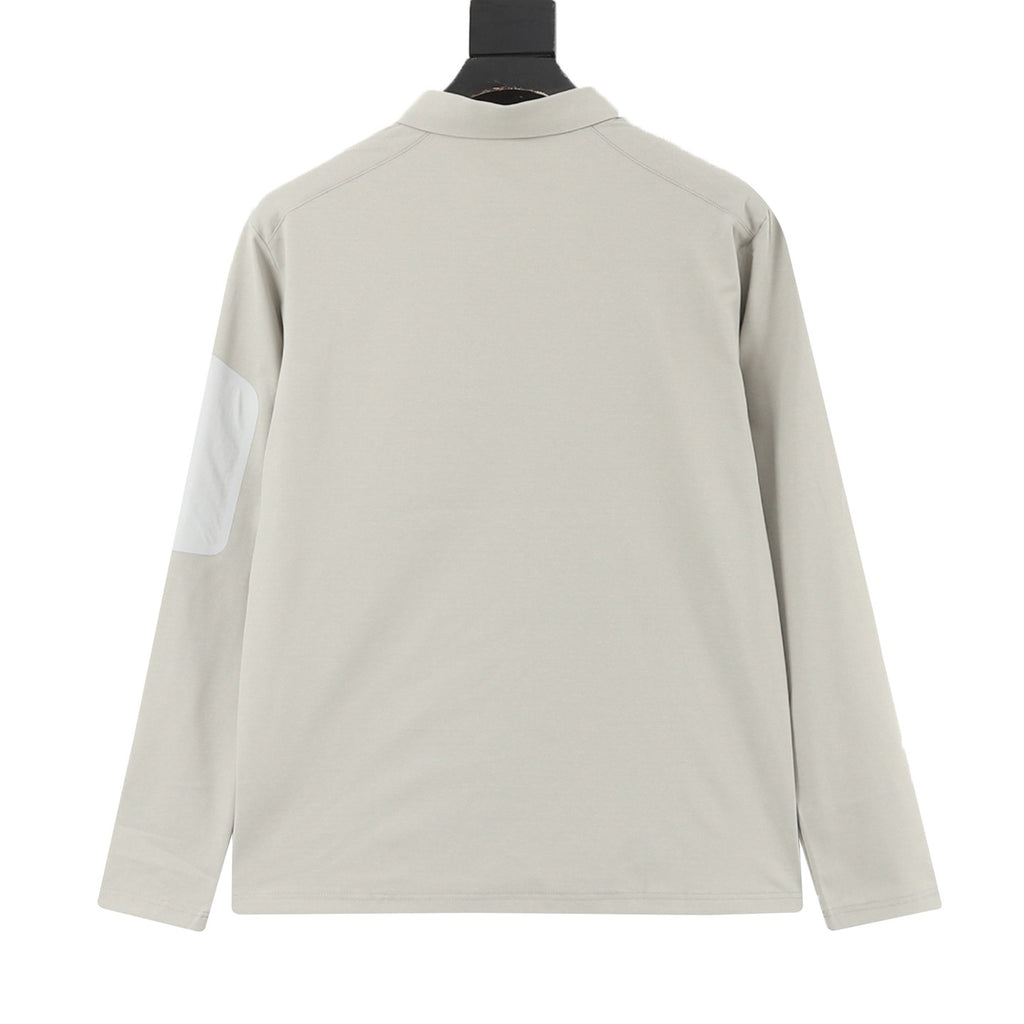 KOLON SPORT Women's & Men's Light Beige Long-Sleeve Half-Zip Polo