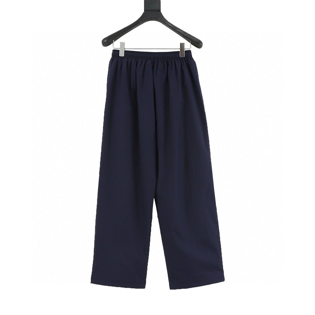 Balenciaga 26SS Sport Logo & Crest Embroidered Wide-Leg Track Pants