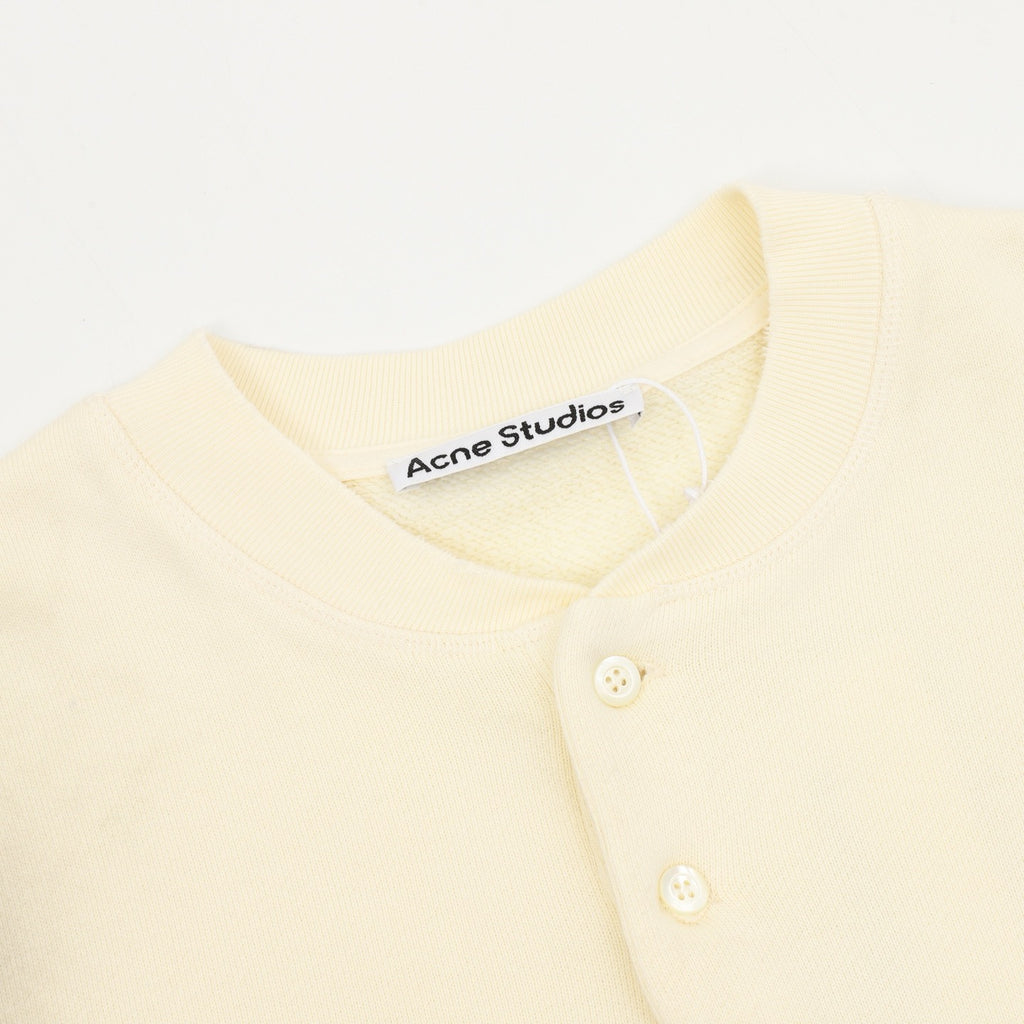 Acne Studios Women's Men's Cream Logo Henley Sweatshirt