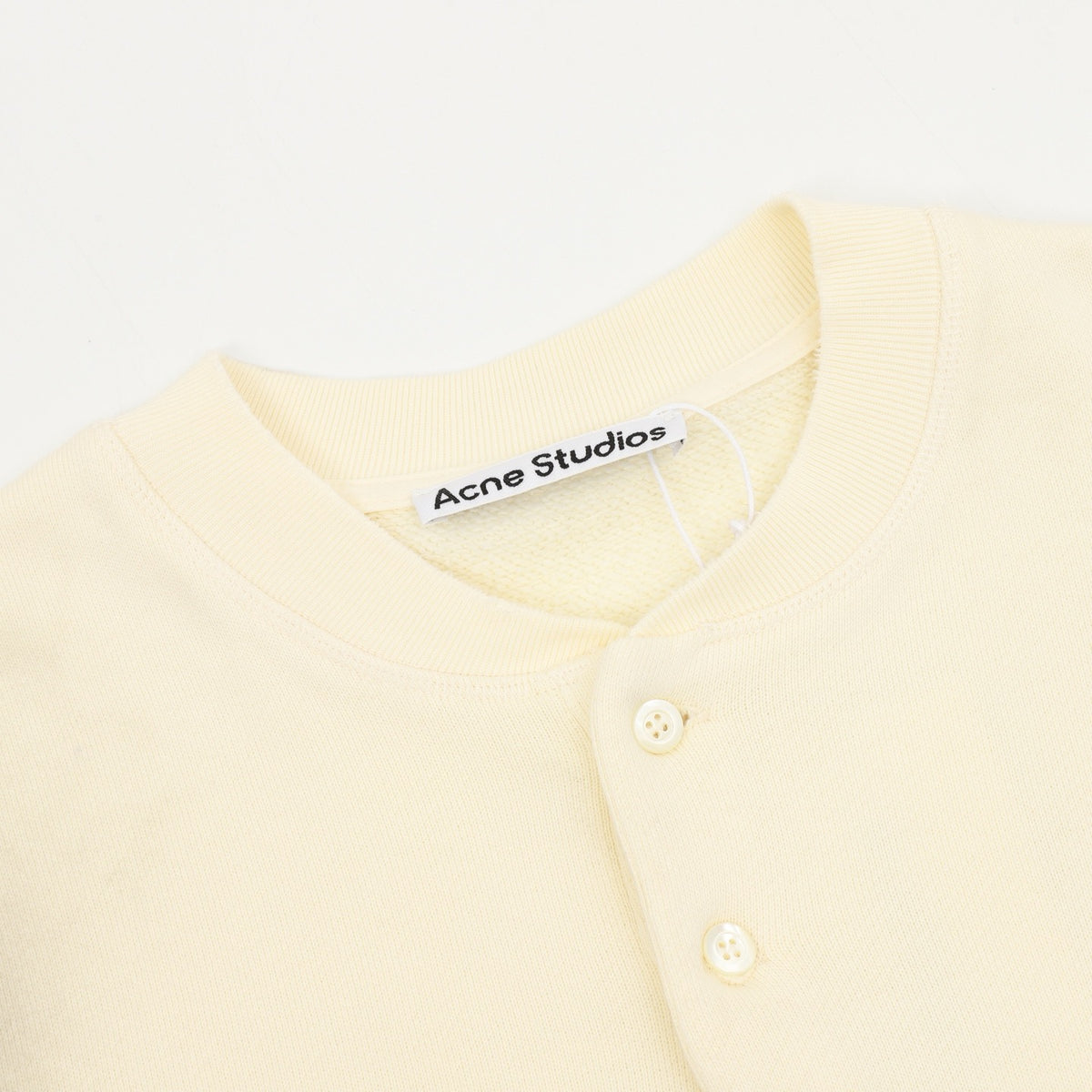 Acne Studios Women's Men's Cream Logo Henley Sweatshirt