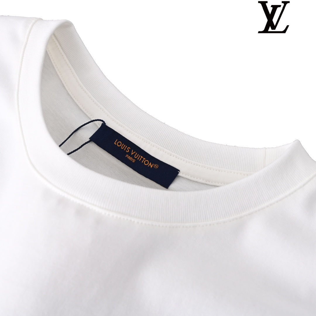 Louis Vuitton Men's White LV Lovers Short Sleeve T-Shirt