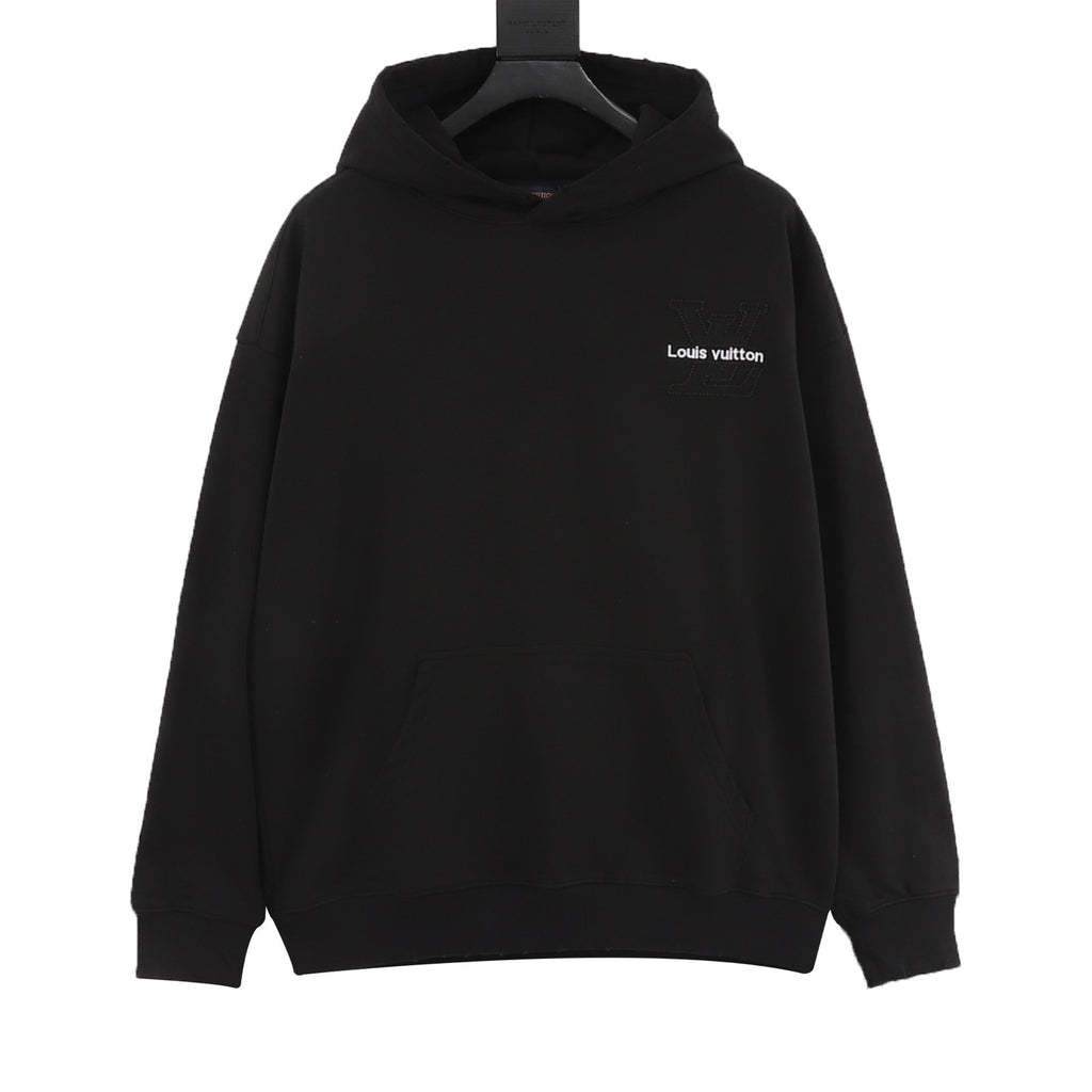 Louis Vuitton Women's / Men's Embroidered Logo Hoodie in Black