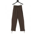 Prada Tonal Logo Label Hem Drawstring Straight Leg Cotton Trousers