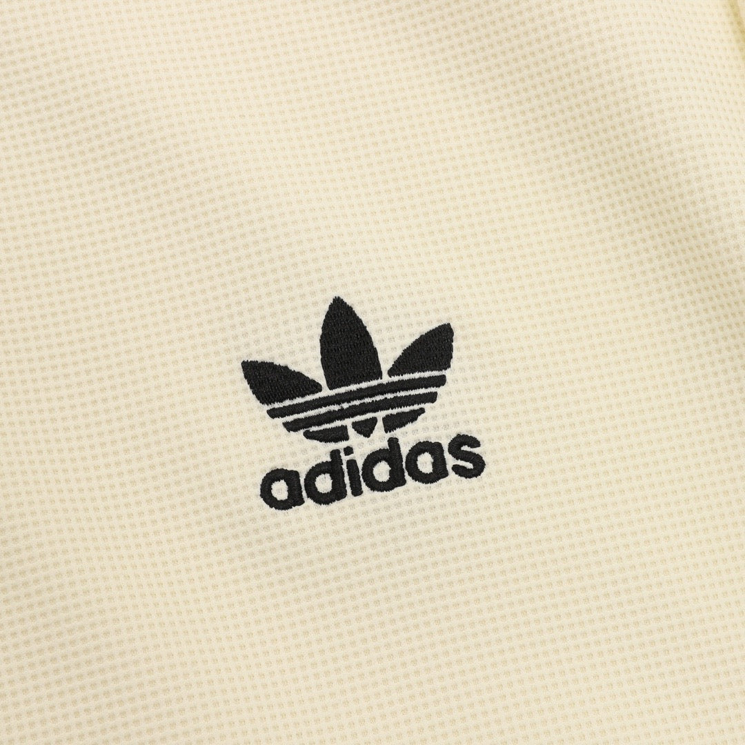 Adidas Originals American Retro Trefoil Track Jacket | Cream Burgundy Stripe Navy Trim
