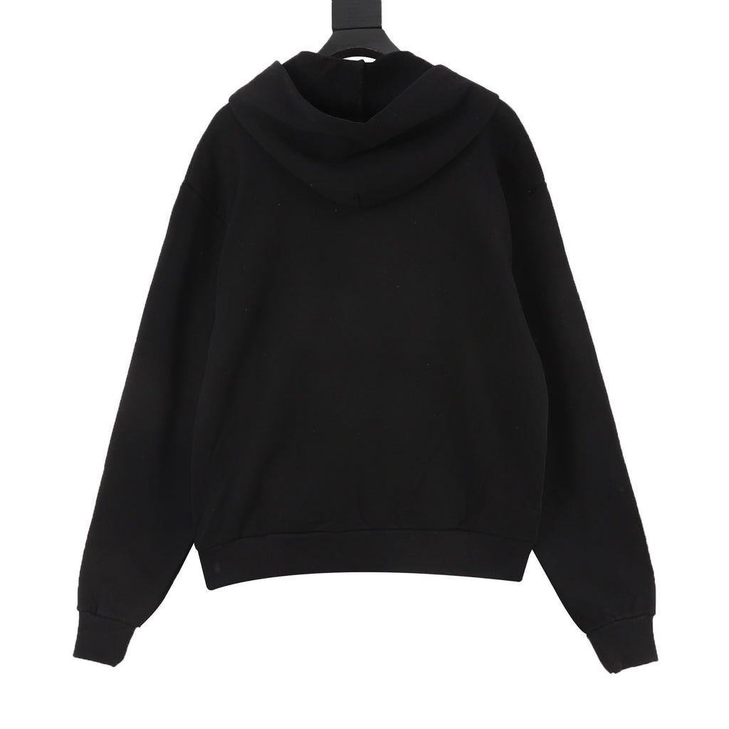 Balenciaga Women's & Men's Black Yellow Tape Logo Print Hoodie