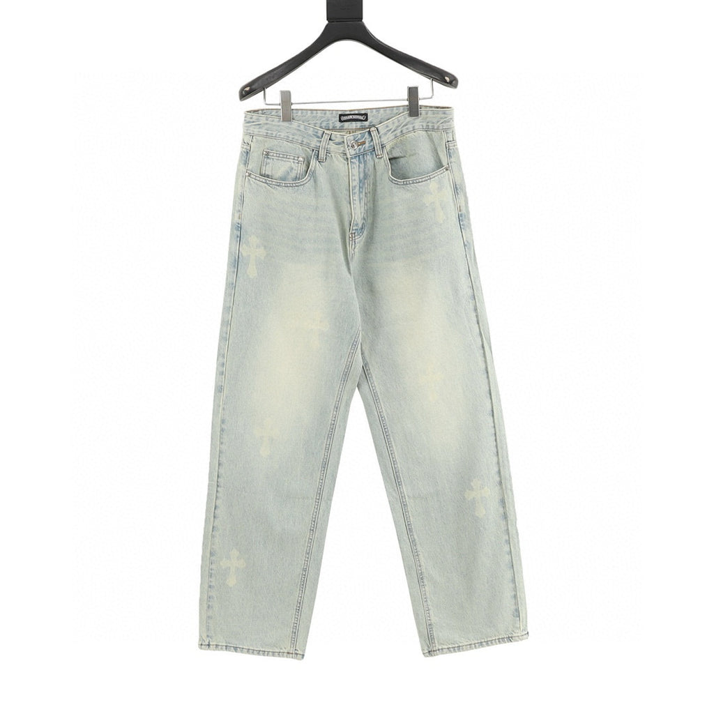 CH Classic White Cross Denim Trousers