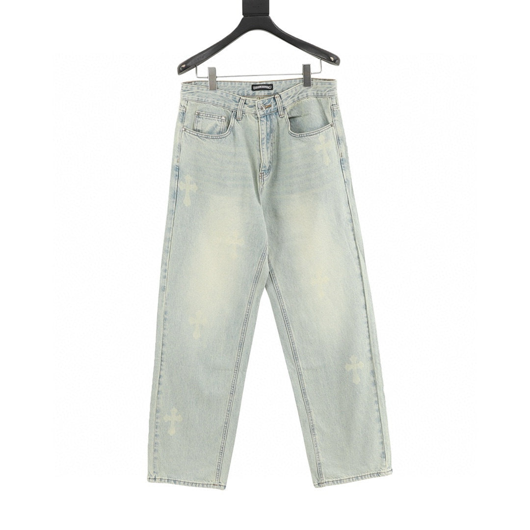 CH Classic White Cross Denim Trousers