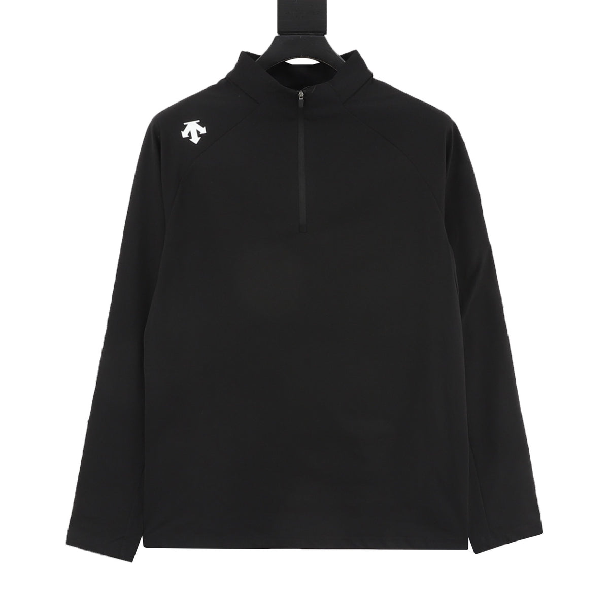 Descente Women's Men's Black Half-Zip Stand-Collar Long-Sleeve Top