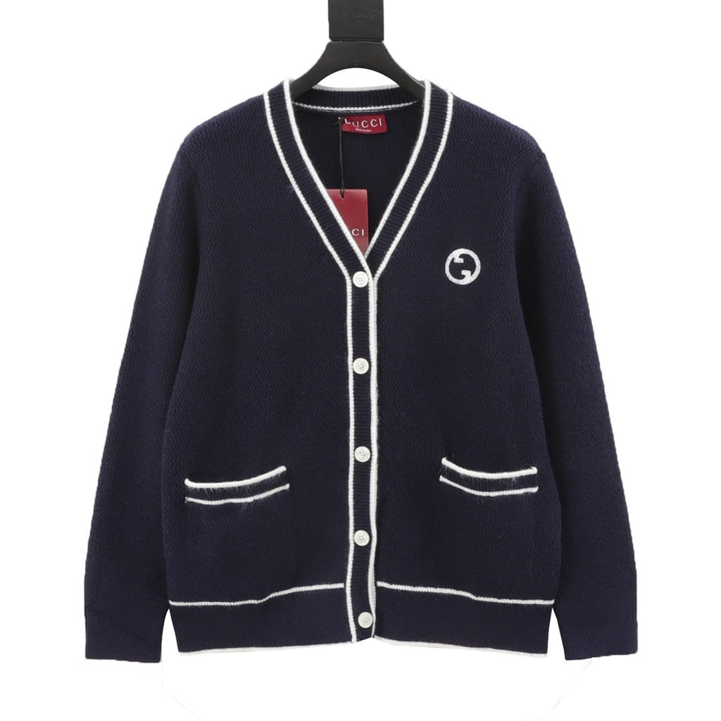 Gucci Women's Men's Navy Interlocking G Knit Cardigan