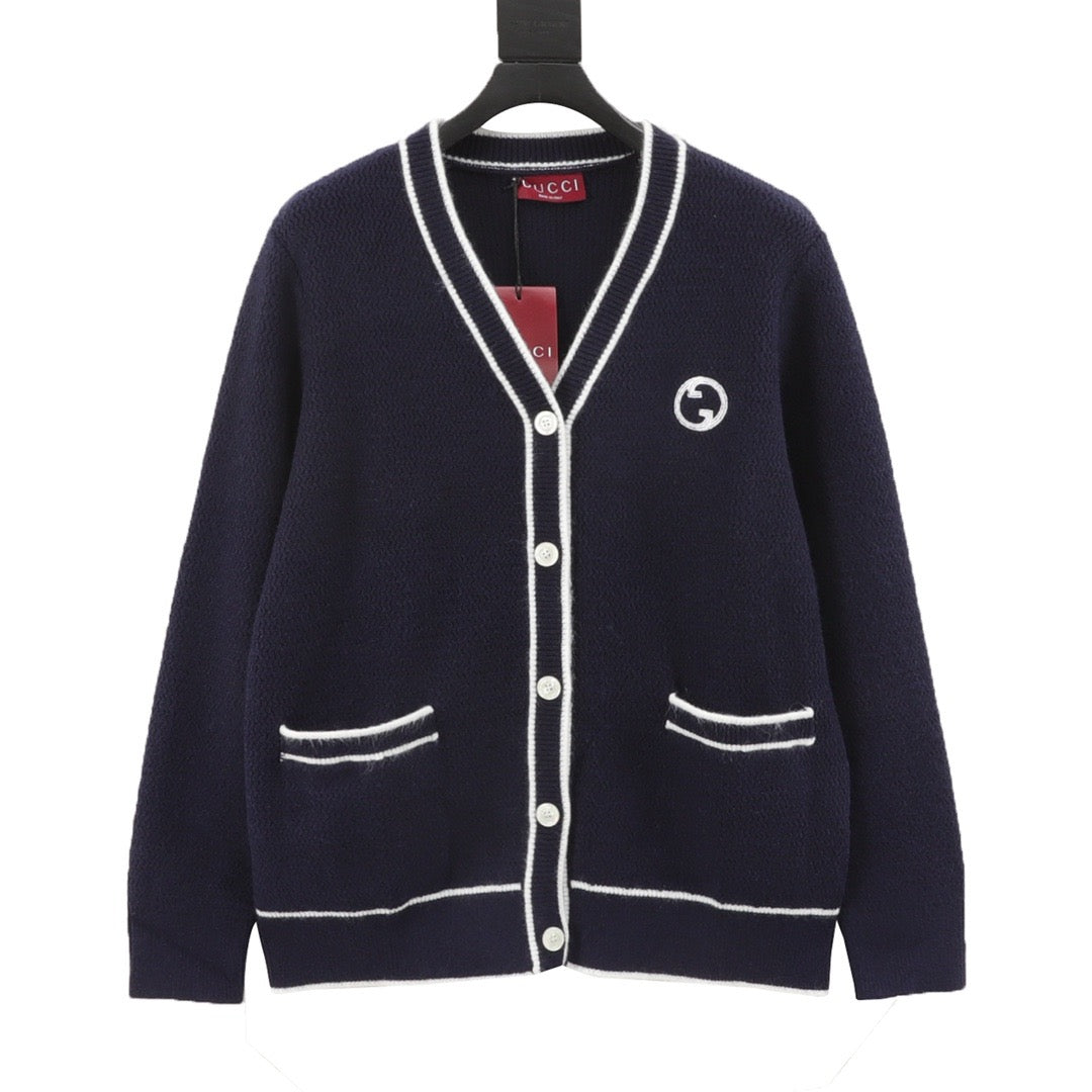 Gucci Women's Men's Navy Interlocking G Knit Cardigan