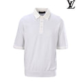 Louis Vuitton Men's White Embroidered Knit Polo Shirt