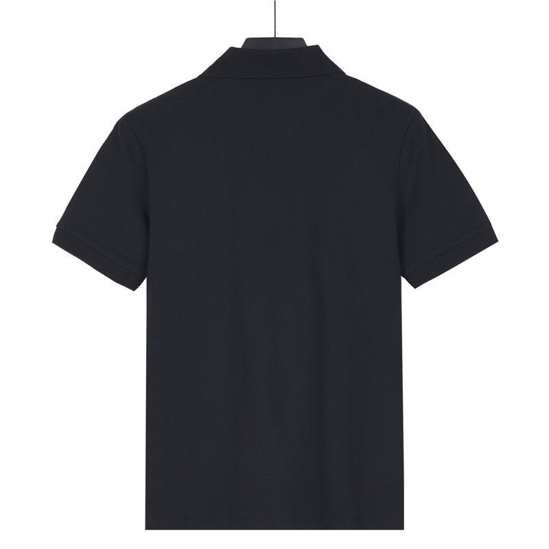 Dior Embossed Logo Short-Sleeve Polo Shirt in Black