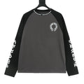 Chrome Hearts Horseshoe Raglan Long-Sleeve Tee — Pink & White, Gothic Sleeve Print