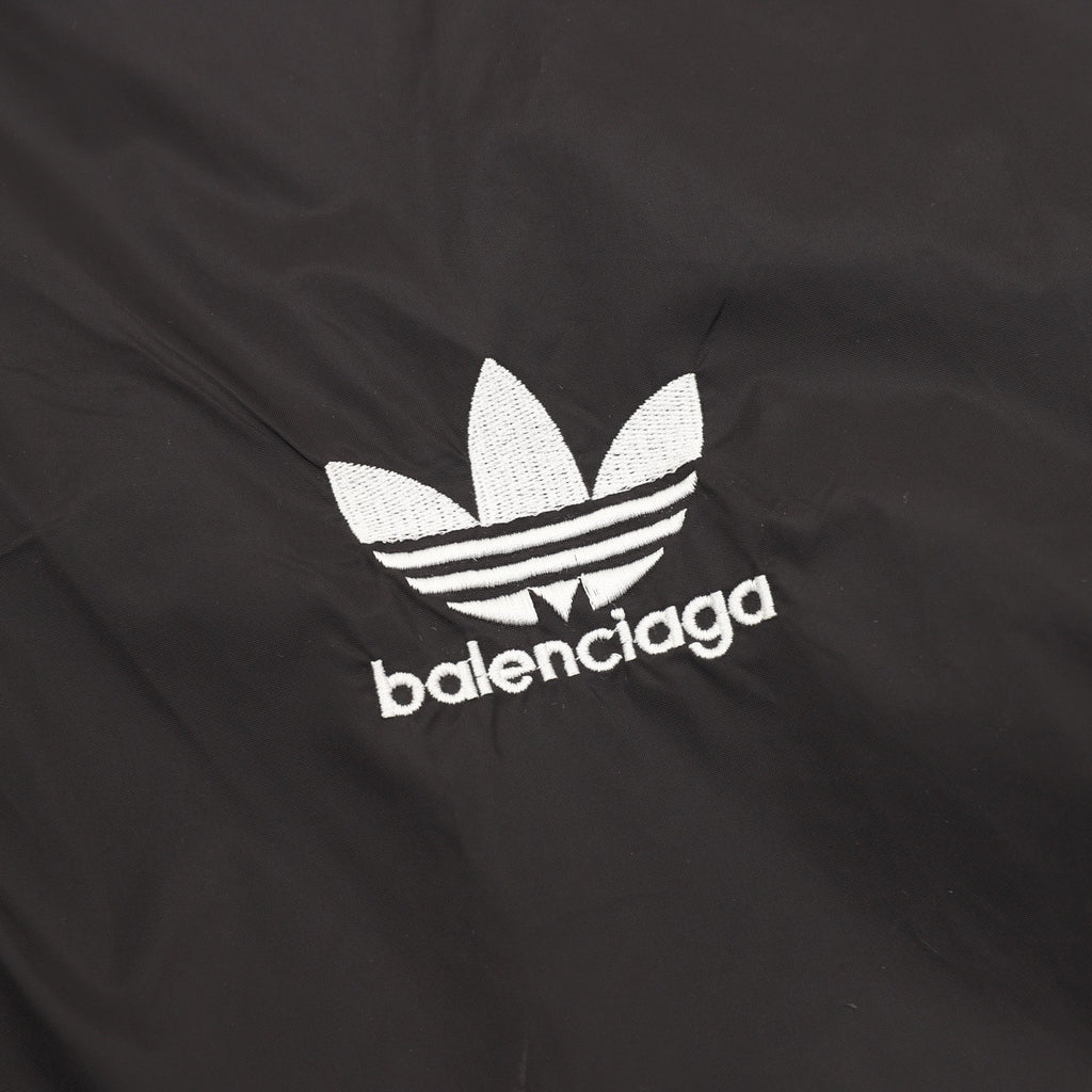 Balenciaga x Adidas Collab Three-Stripe Track Jacket | Black Oversized Zip-Up