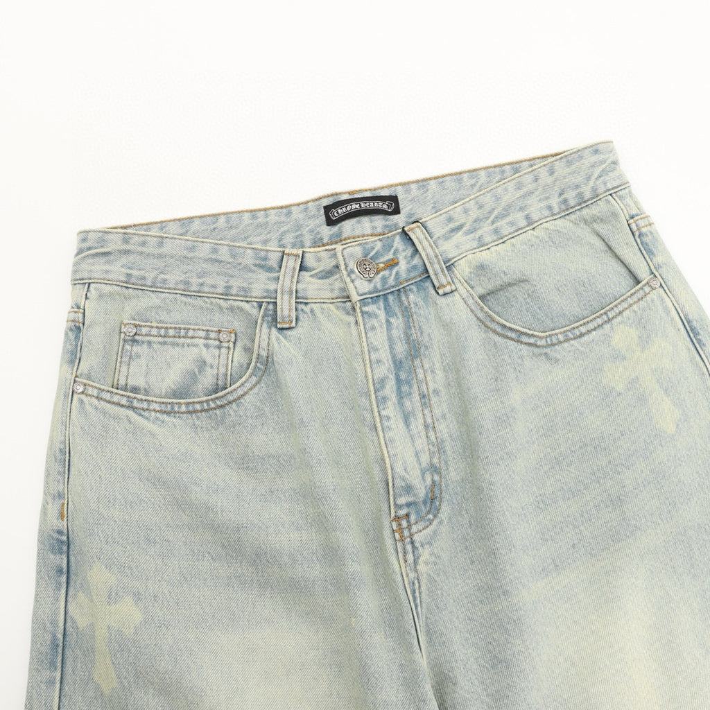 CH Classic White Cross Denim Trousers