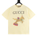 Gucci Men's Pale Yellow Circus Pony Graphic Print T-Shirt