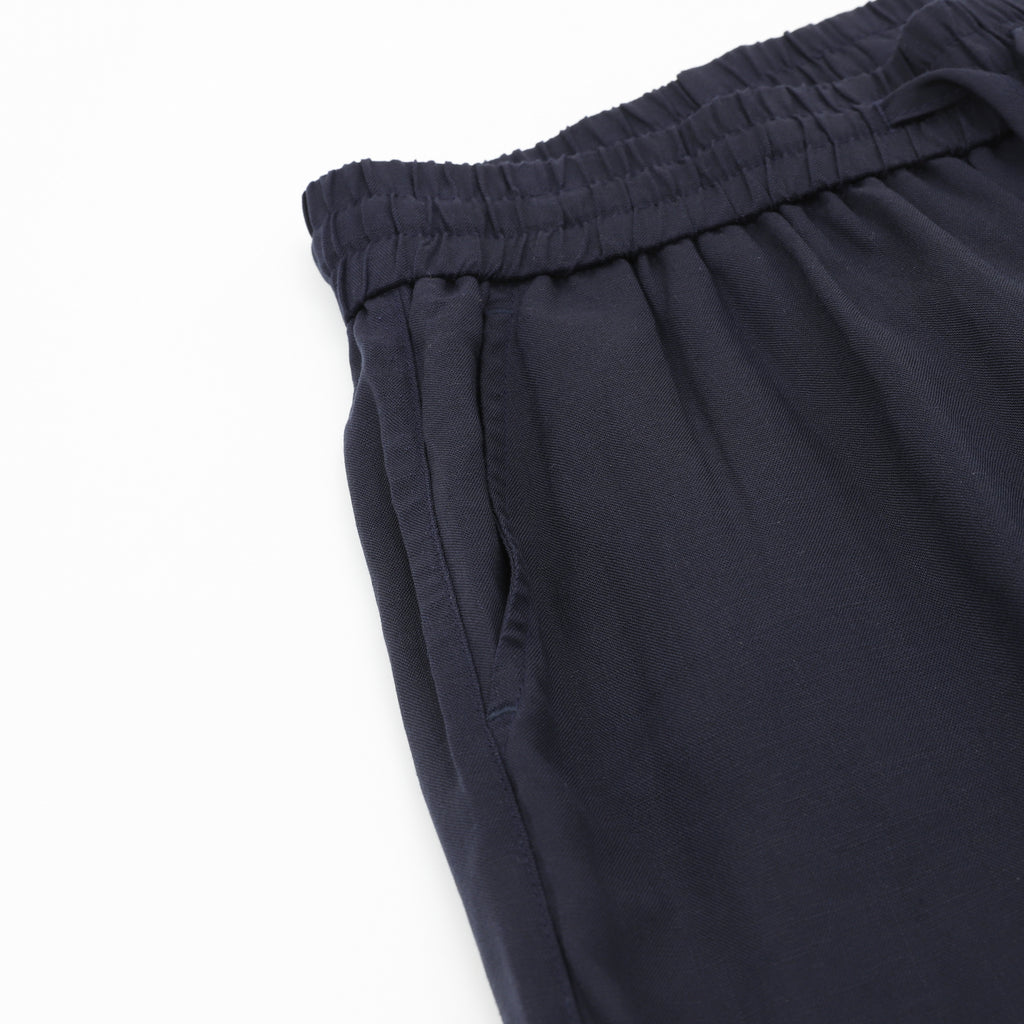 Prada Triangle Logo Linen-Blend Drawstring Wide-Leg Trousers