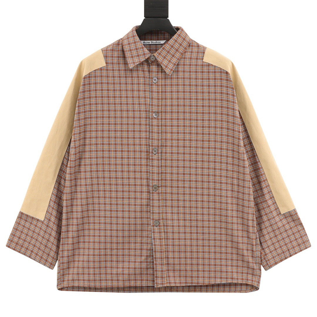 Acne Studios Patchwork Plaid Long-Sleeve Shirt