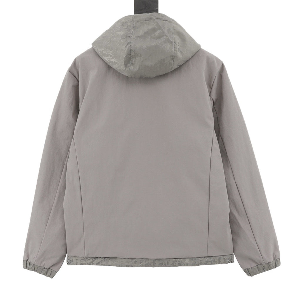Dior Women's & Men's Grey Technical Fabric Hooded Windbreaker