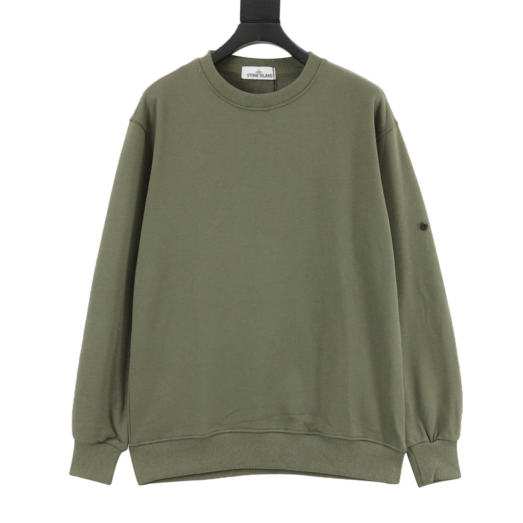 Stone Island Sleeve Badge Crewneck Sweatshirt | White Minimalist Luxury Streetwear