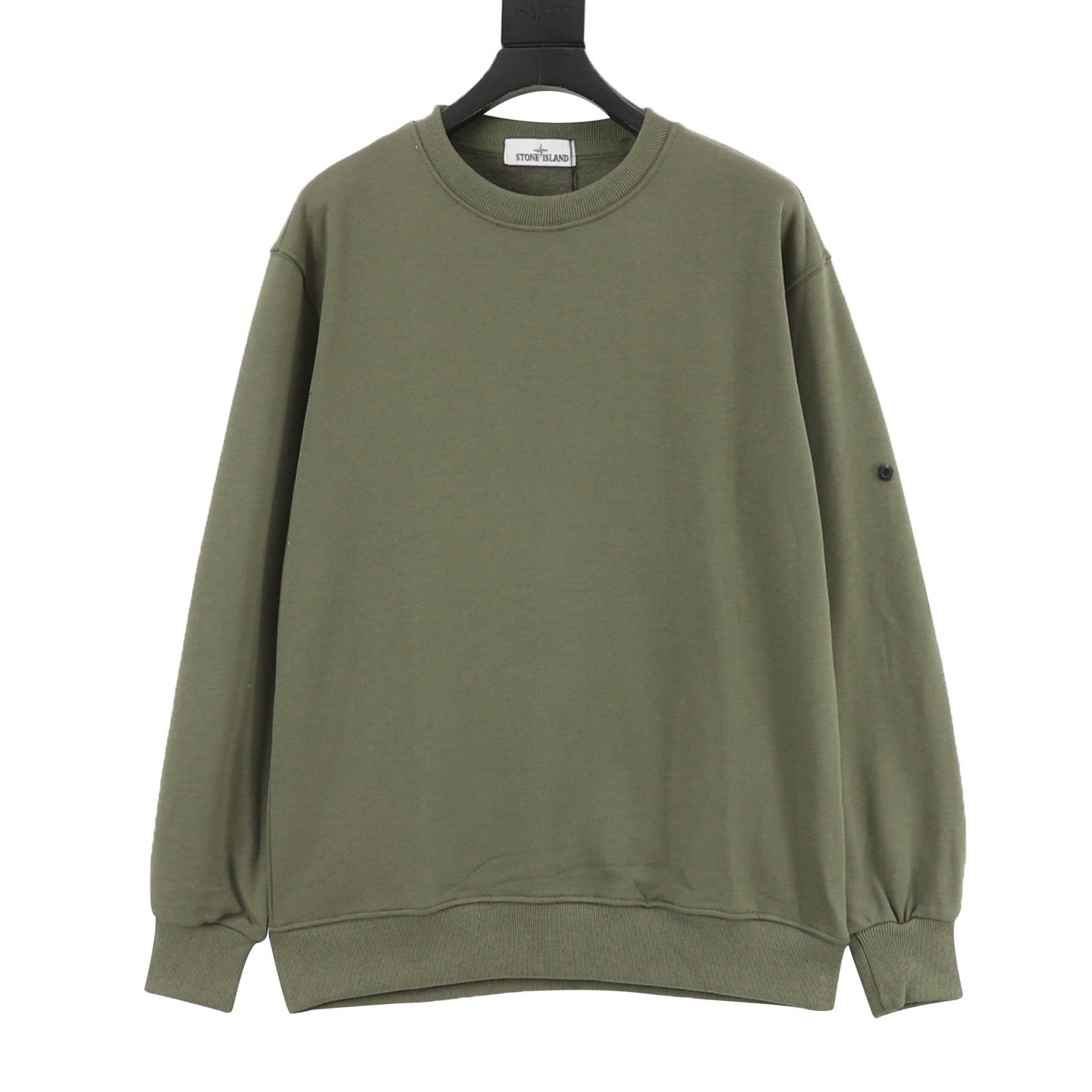 Stone Island Sleeve Badge Crewneck Sweatshirt | White Minimalist Luxury Streetwear