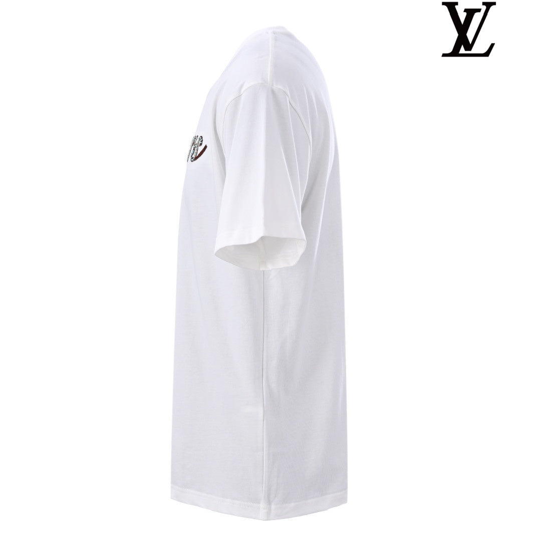 Louis Vuitton Men's White LV Lovers Short Sleeve T-Shirt
