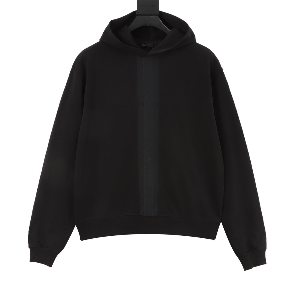 Gucci Women's & Men's Black Vertical Stripe Logo Hoodie