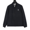 Brunello Cucinelli Women's Men's Black Embroidered Logo Stand-Collar Zip-Up Jacket