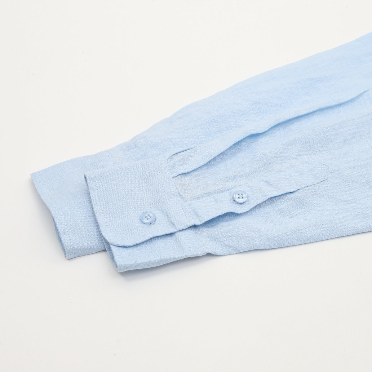 Loro Piana Women's Men's Light Blue Mandarin-Collar Linen Shirt