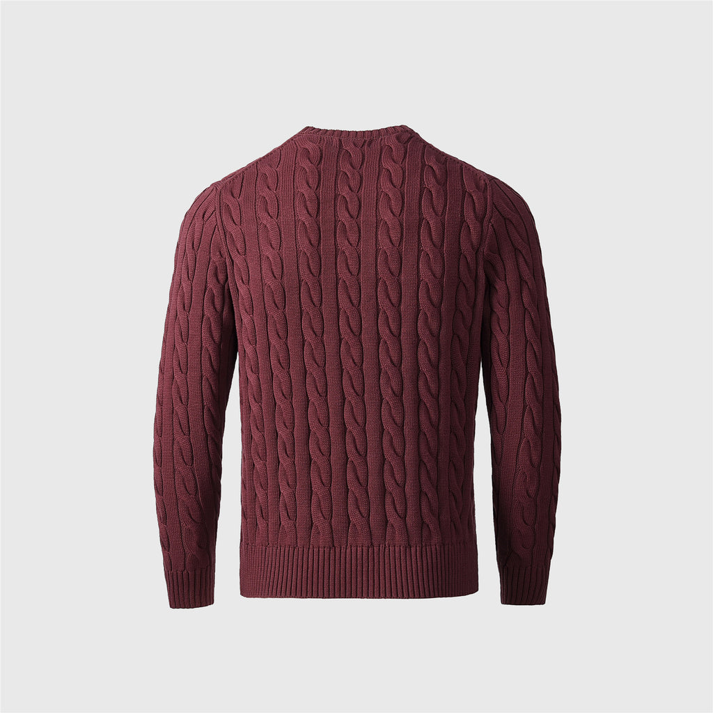 Polo Ralph Lauren Women's Men's Burgundy Cable Knit Crewneck Sweater