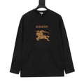 Burberry Women's & Men's Black Equestrian Knight Print Long-Sleeve T-Shirt