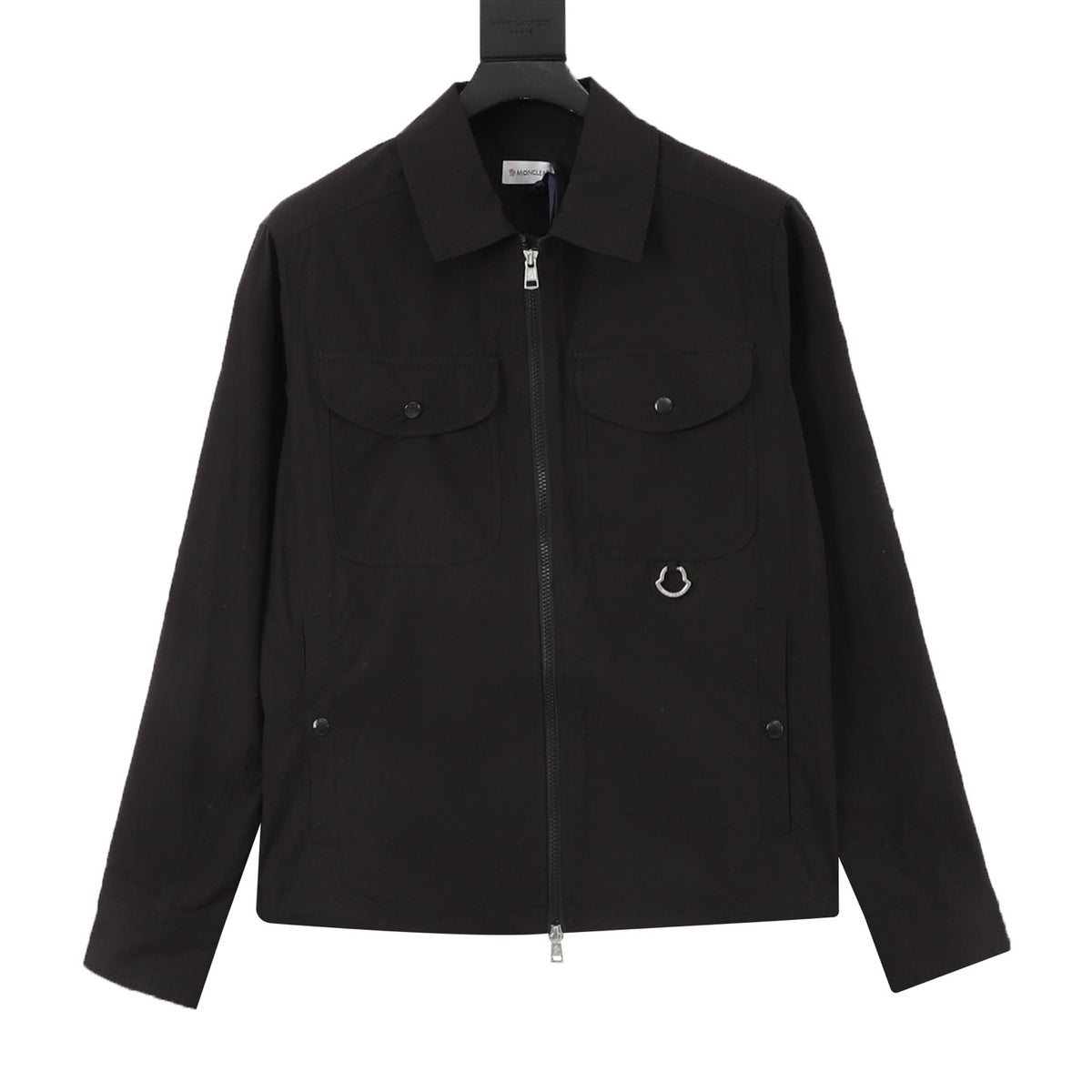 Moncler Women's & Men's Black Collared Multi-Pocket Field Jacket