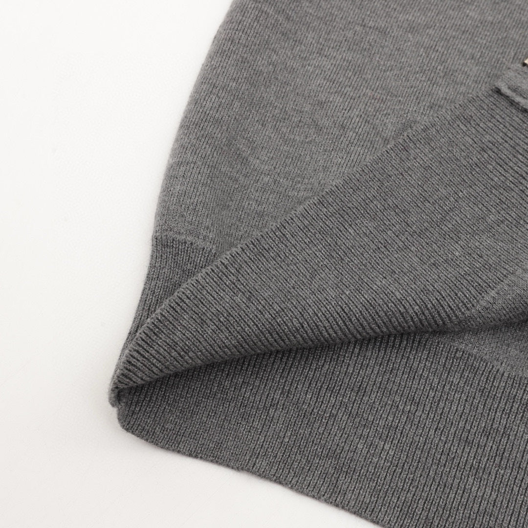 Loewe Anagram Zip-Up Hooded Knit Cardigan