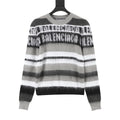 Balenciaga Women's & Men's Grey Mix Logo Striped Knit Sweater