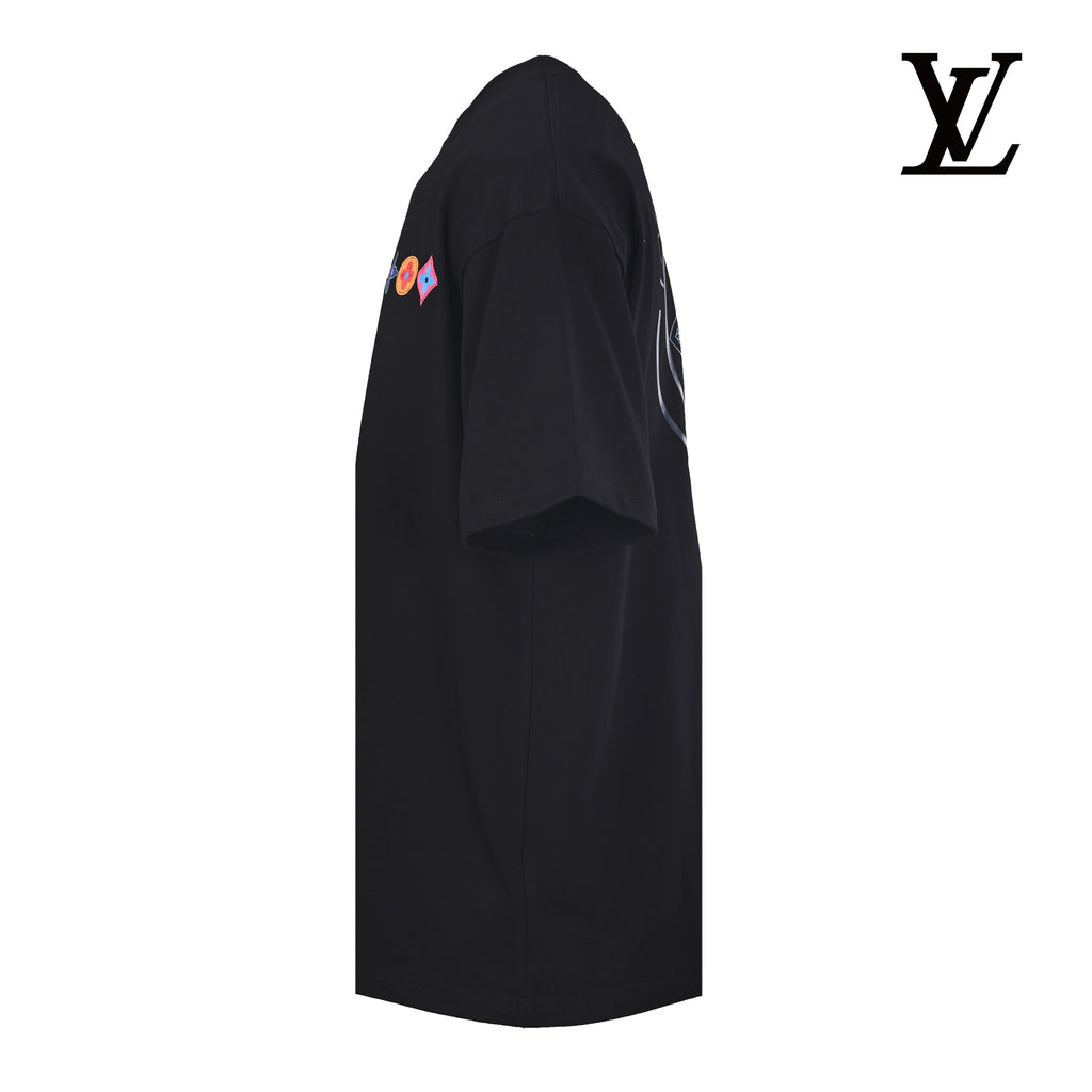Louis Vuitton Men's Black Colorful Monogram Patch T-Shirt