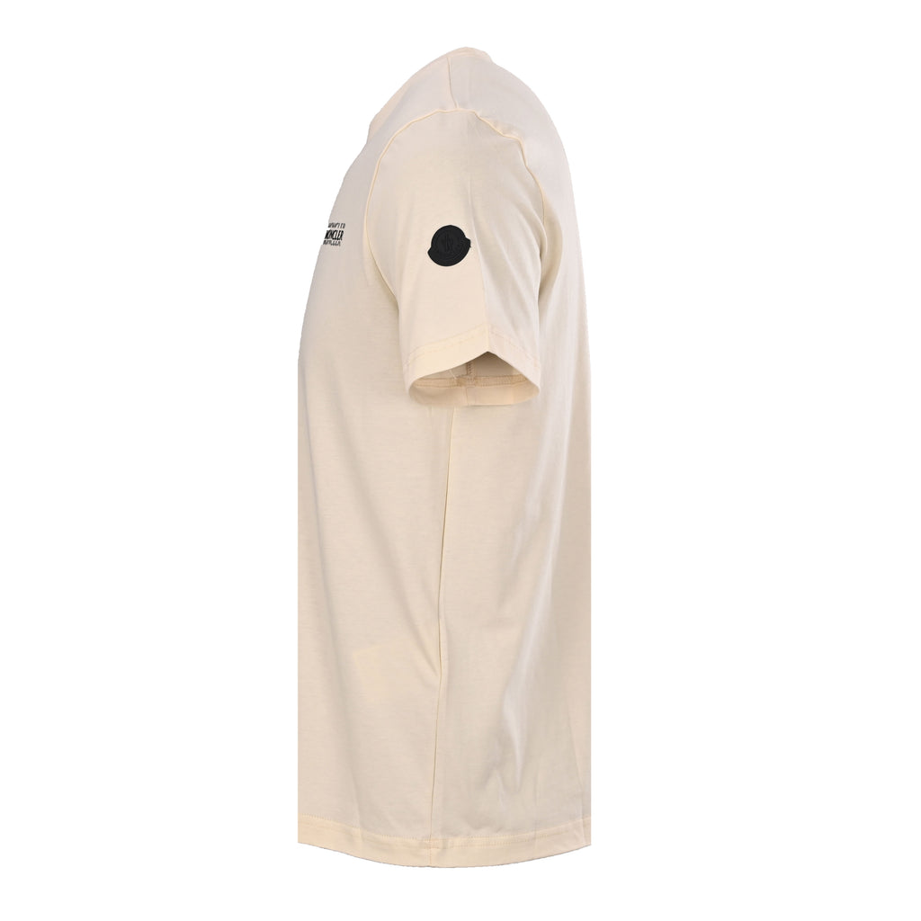 Moncler Men's Beige Logo Print T-Shirt