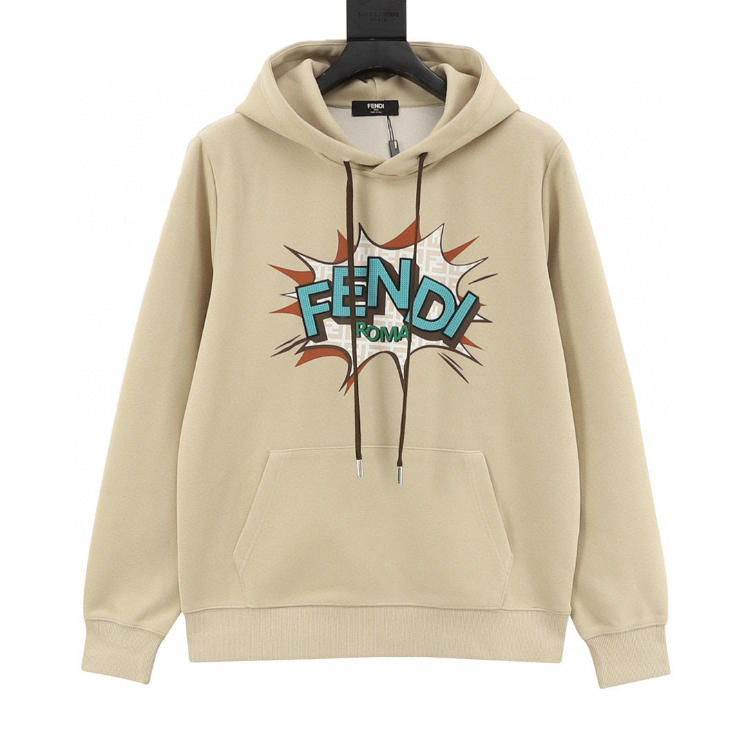 Fendi Roma Pop Art FF Monogram Burst Print Oversized Hoodie